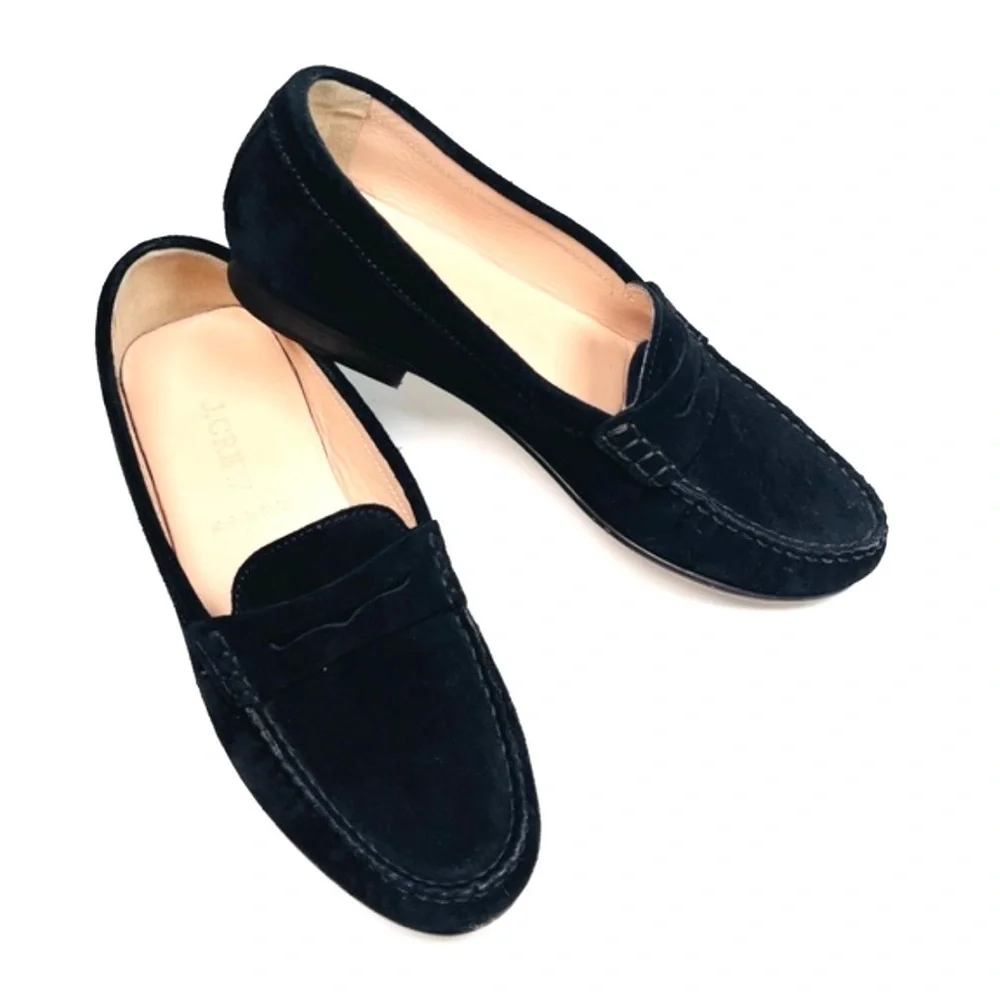 J. CREW James Suede Loafer, Black